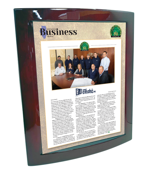 Springfield Business Journal - Best Places to Work - Eclipse Plaque with Metal Inlay