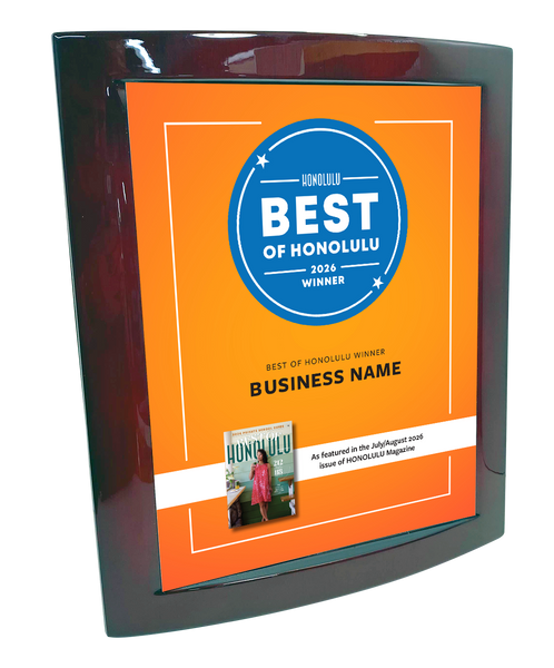 "Best of Honolulu" Award - Eclipse Plaque with Metal Inlay