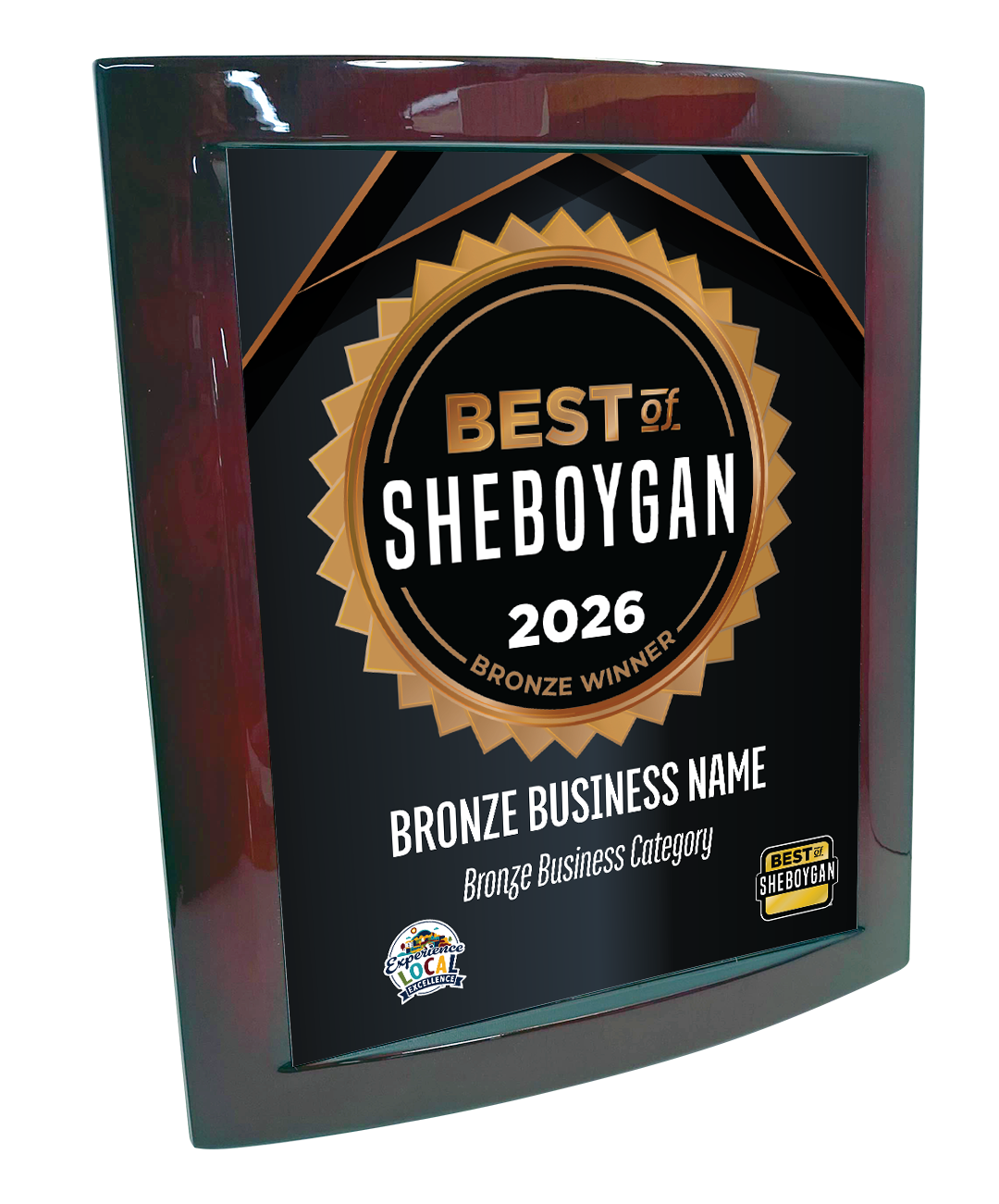 Best of Sheboygan - Eclipse Plaque with Metal Inlay