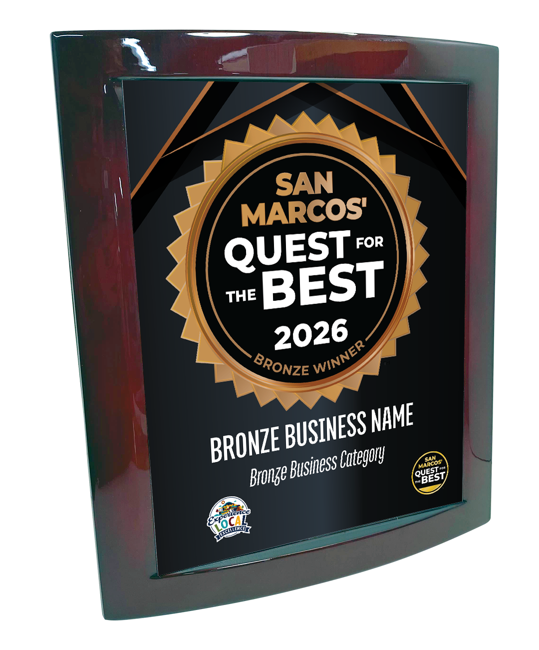 San Marcos' Quest for the Best - Eclipse Plaque with Metal Inlay
