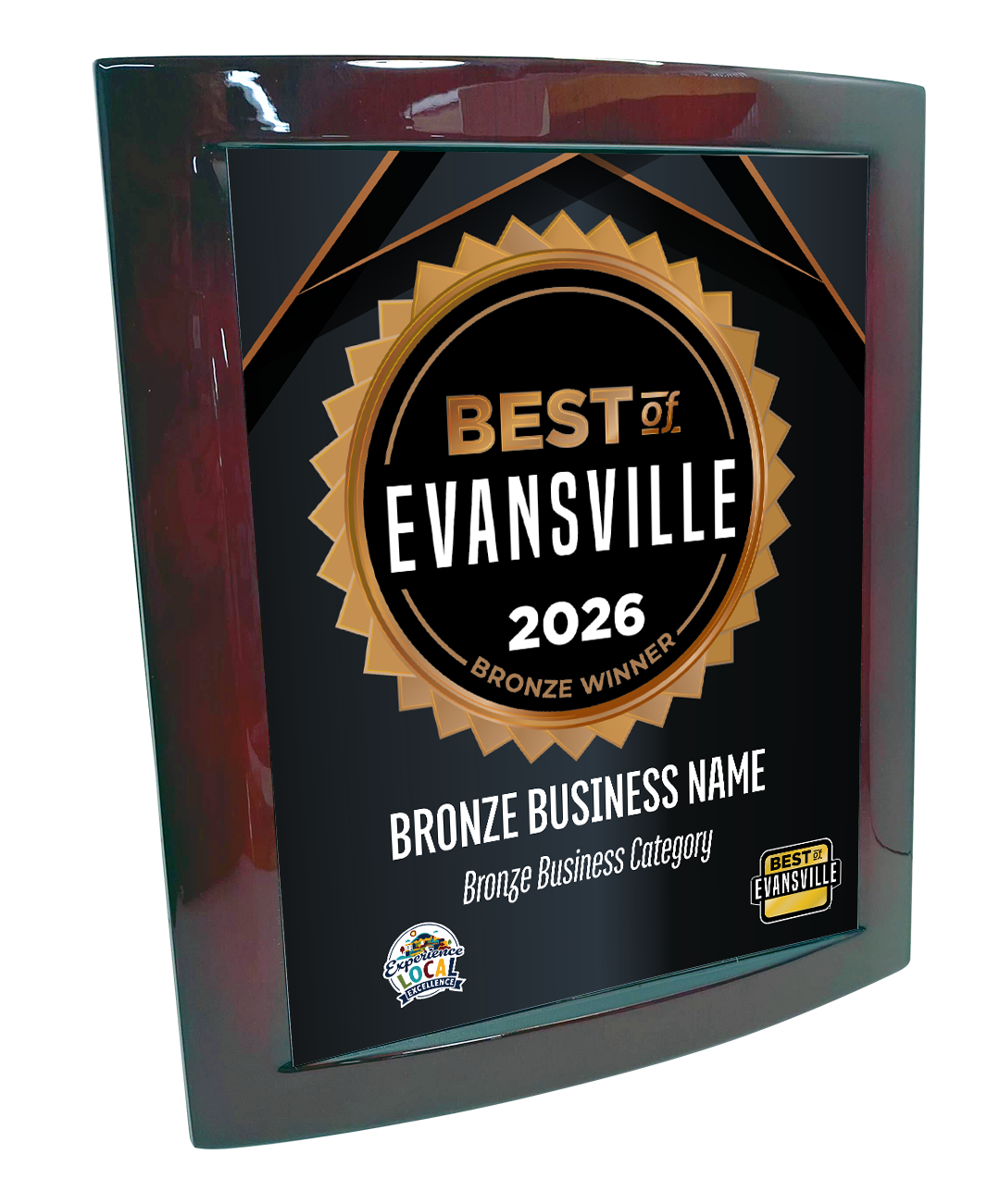 Best of Evansville - Eclipse Plaque with Metal Inlay