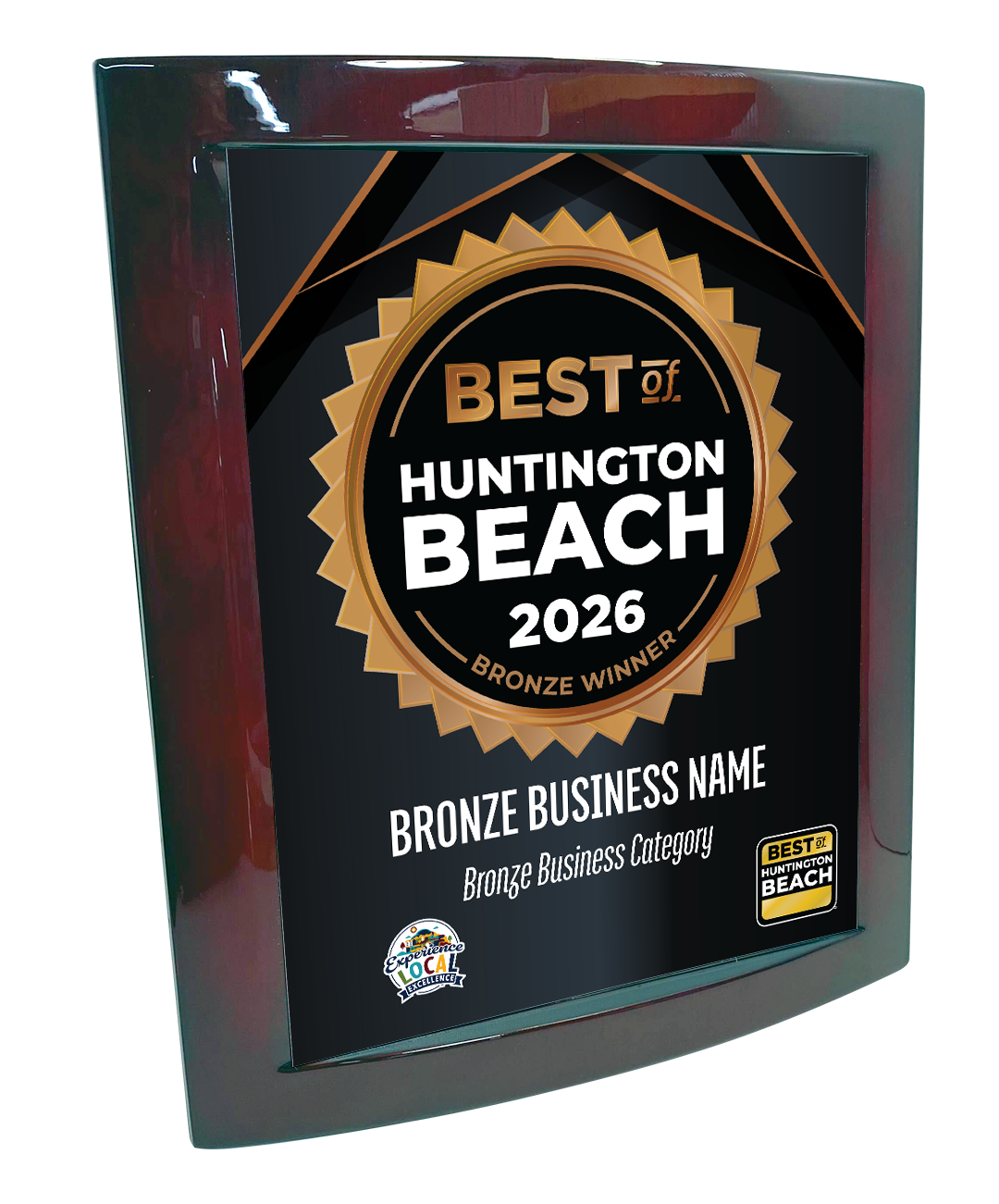 Best of Huntington Beach - Eclipse Plaque with Metal Inlay