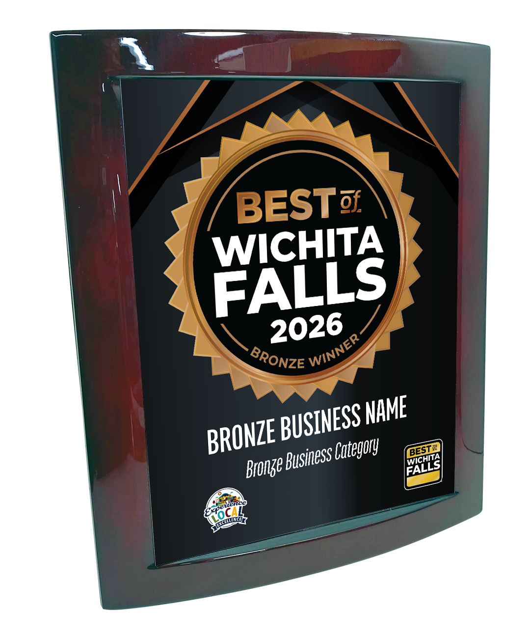 Best of Wichita Falls - Eclipse Plaque with Metal Inlay