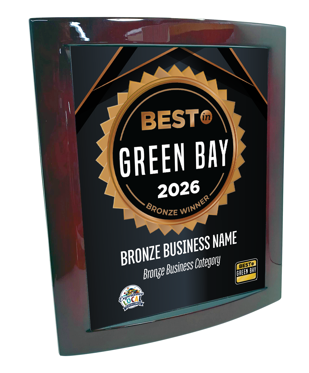 Best in Green Bay - Eclipse Plaque with Metal Inlay