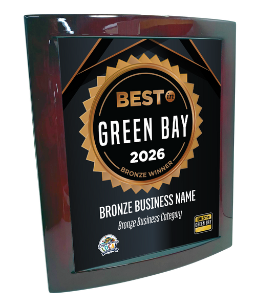 Best in Green Bay - Eclipse Plaque with Metal Inlay