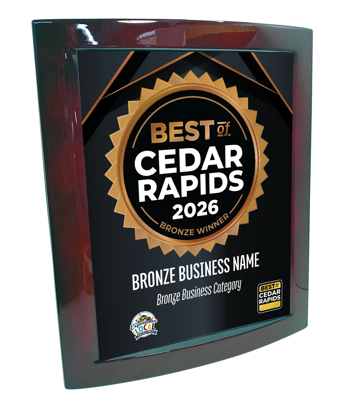 Best of Cedar Rapids - Eclipse Plaque with Metal Inlay