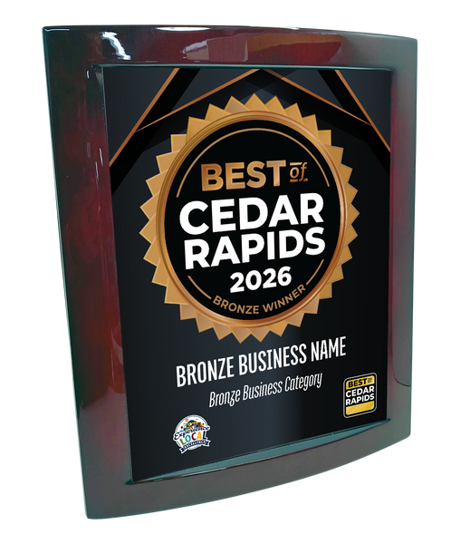 Best of Cedar Rapids - Eclipse Plaque with Metal Inlay