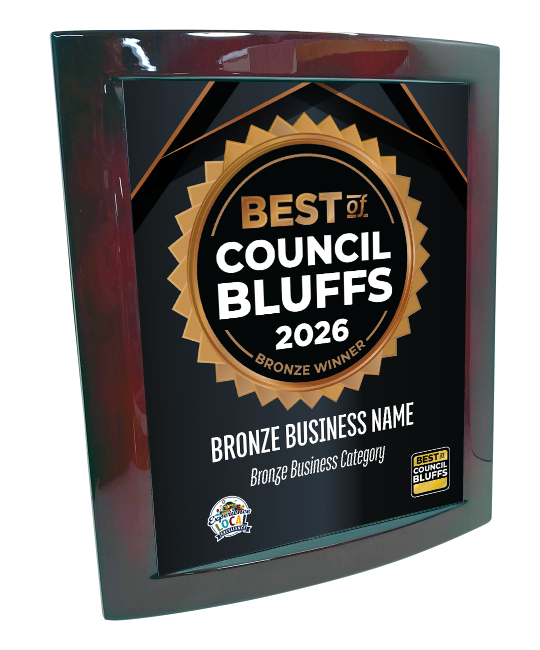 Best of Council Bluffs - Eclipse Plaque with Metal Inlay