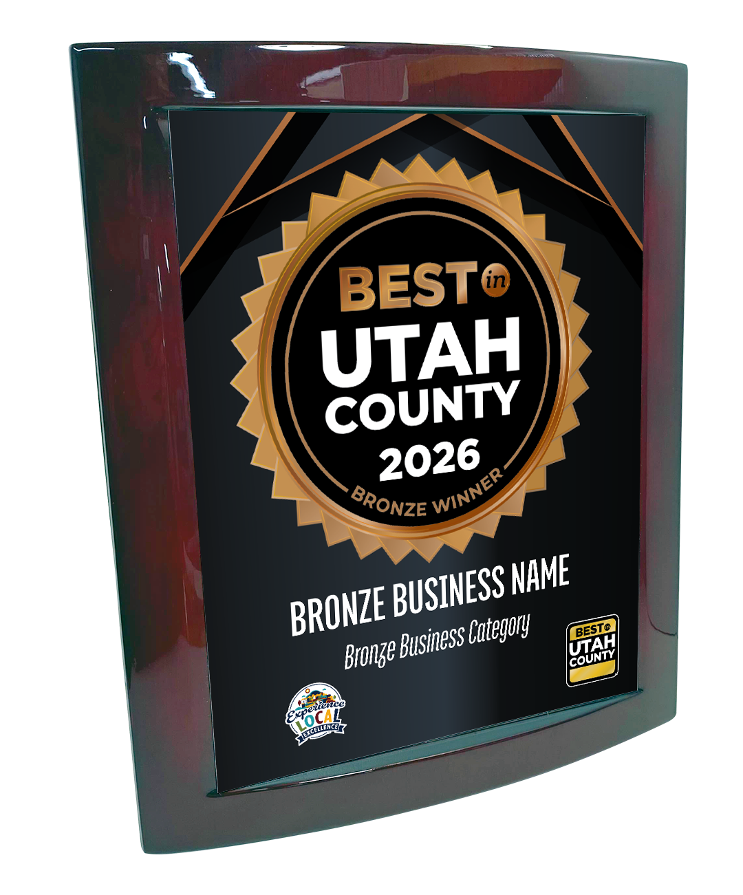 Best in Utah County - Eclipse Plaque with Metal Inlay