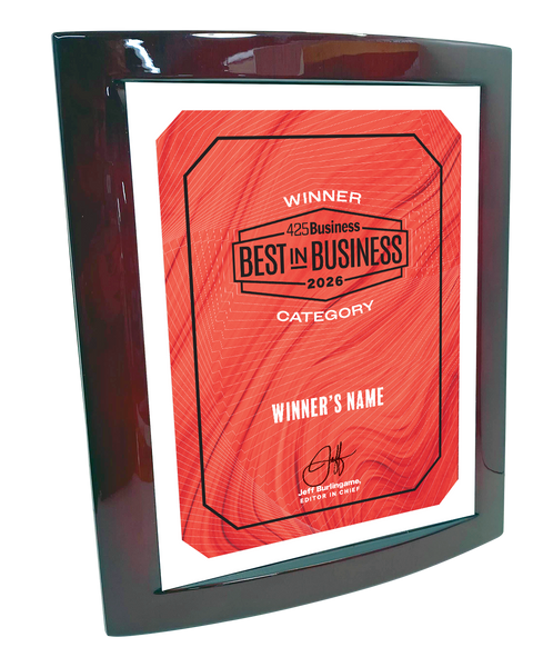 425 Business Magazine Best in Business Awards - Rosewood with Metal Inlay