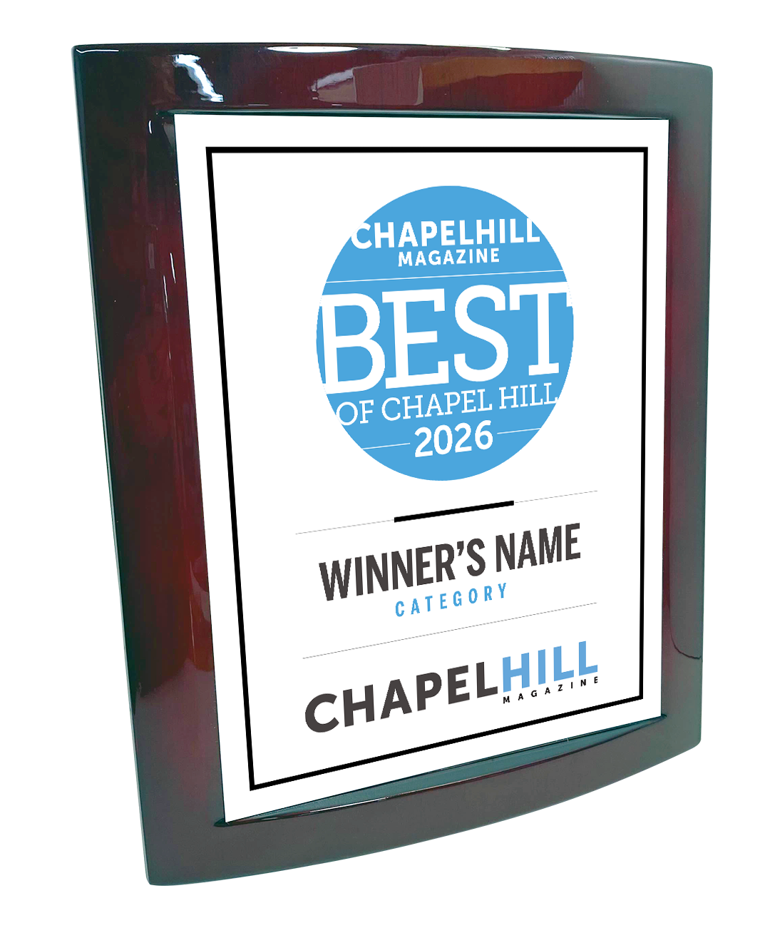 Triangle Media - Best of Chapel Hill - Eclipse Plaque with Metal Inlay