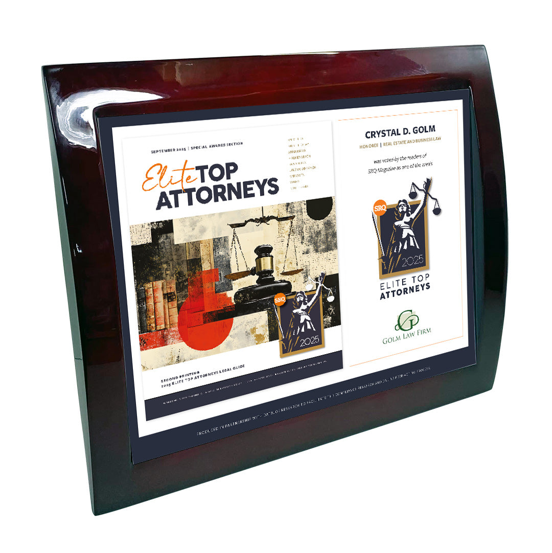SRQ Elite Top Attorneys - Eclipse Plaque with Metal Inlay