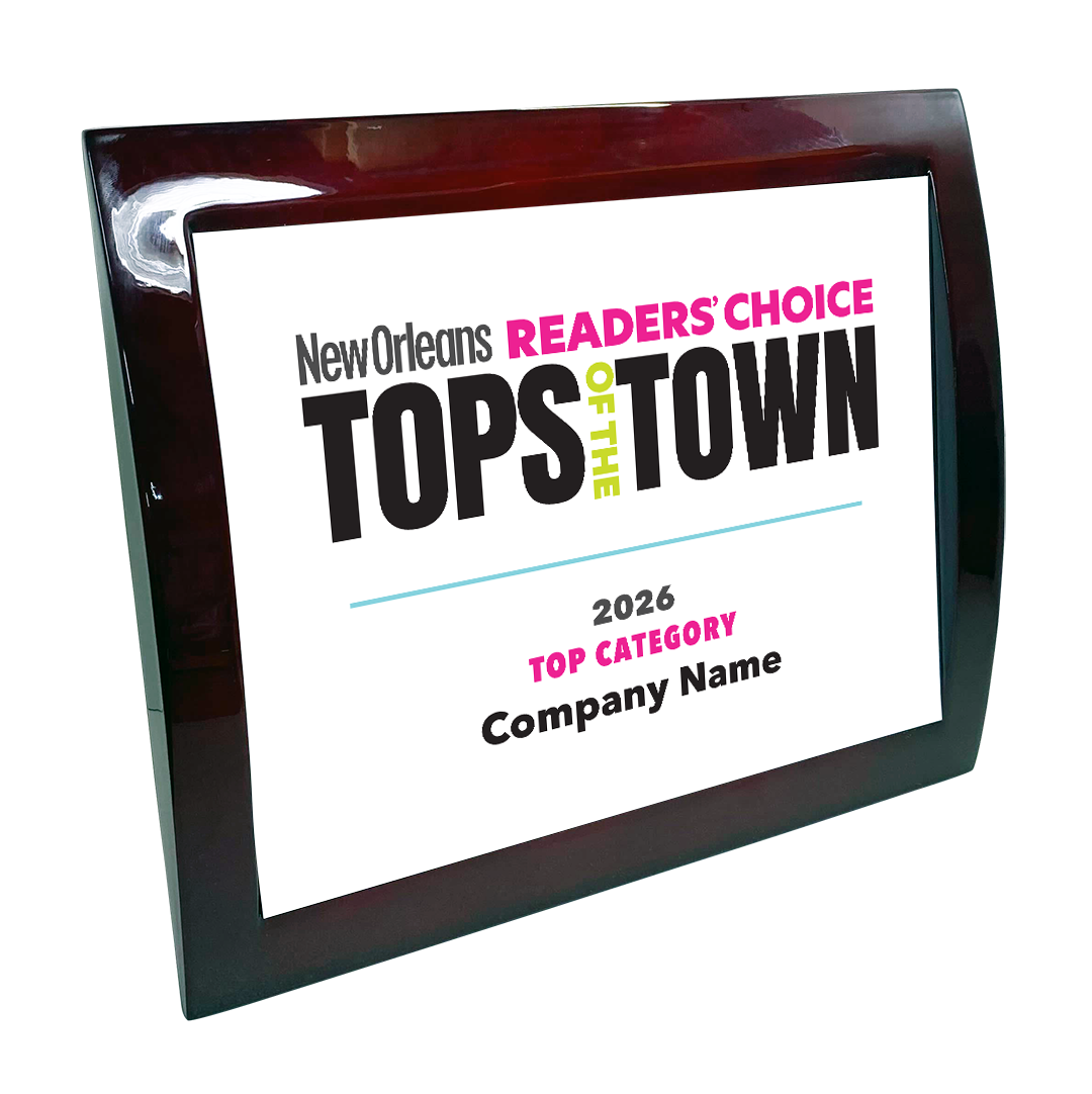 New Orleans Magazine - Tops of the Town - Eclipse Plaque with Metal Inlay