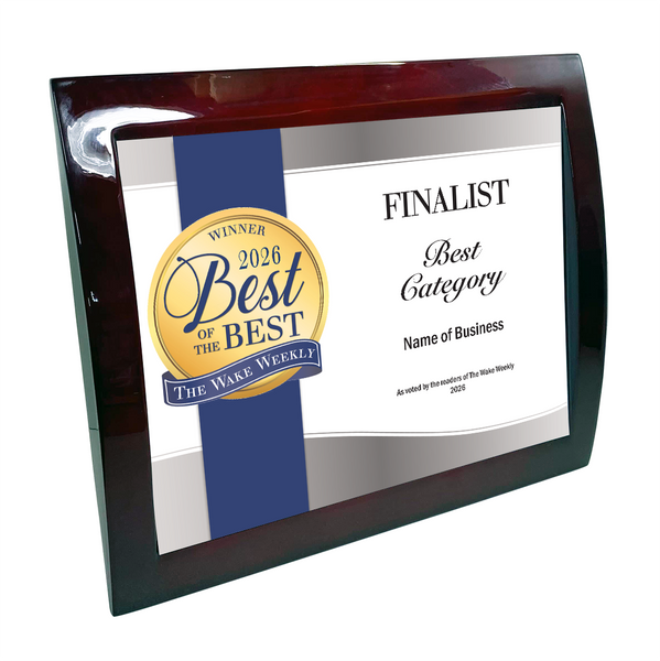 Wake Weekly "Best of the Best" Award - Eclipse Plaque with Metal Inlay