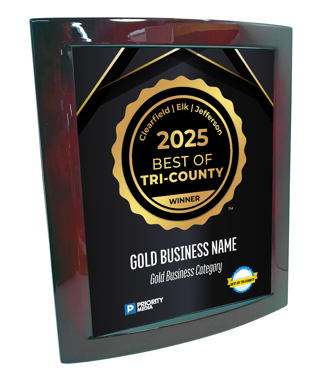 Best of Tri-County - Eclipse Plaque with Metal Inlay