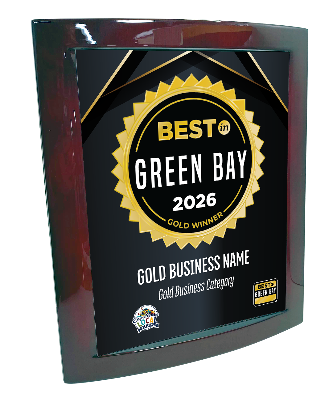 Best in Green Bay - Eclipse Plaque with Metal Inlay