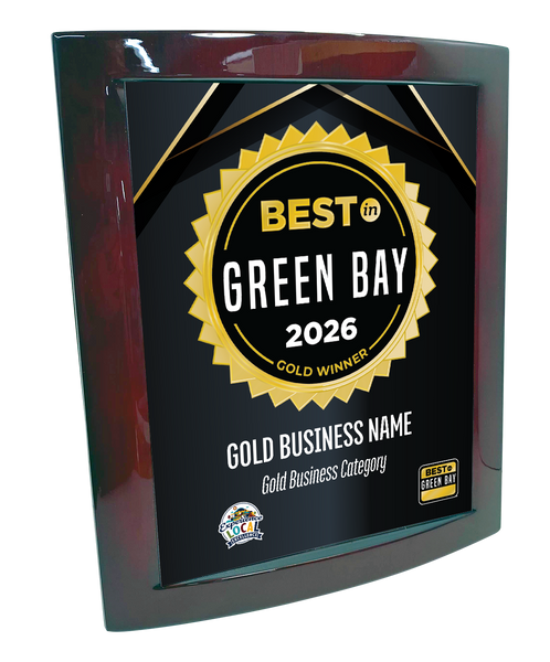 Best in Green Bay - Eclipse Plaque with Metal Inlay