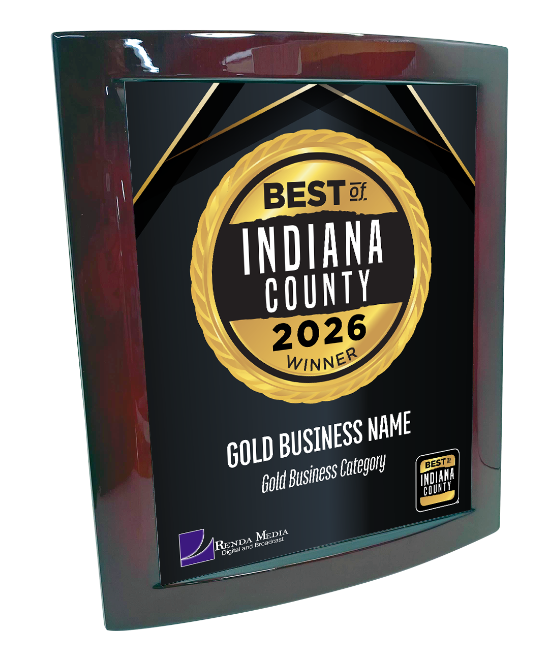 Best of Indiana County - Eclipse Plaque with Metal Inlay