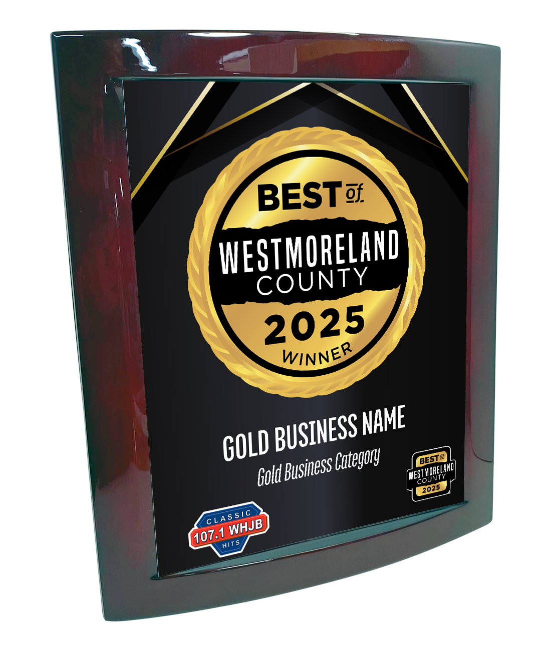 Best of Westmoreland County - Eclipse Plaque with Metal Inlay