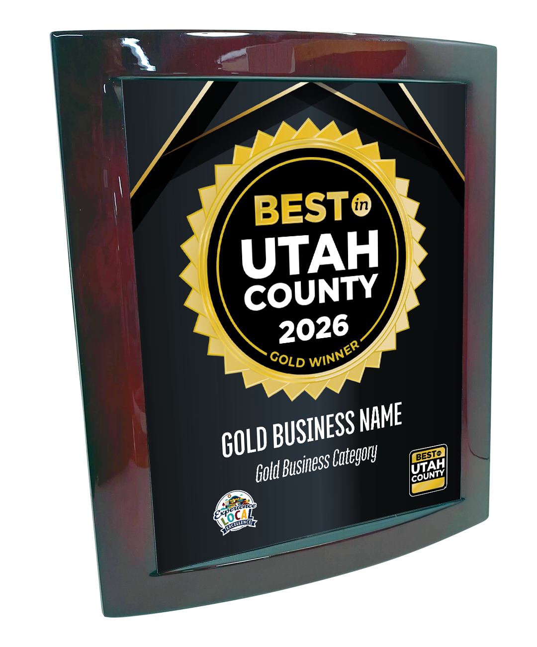 Best in Utah County - Eclipse Plaque with Metal Inlay
