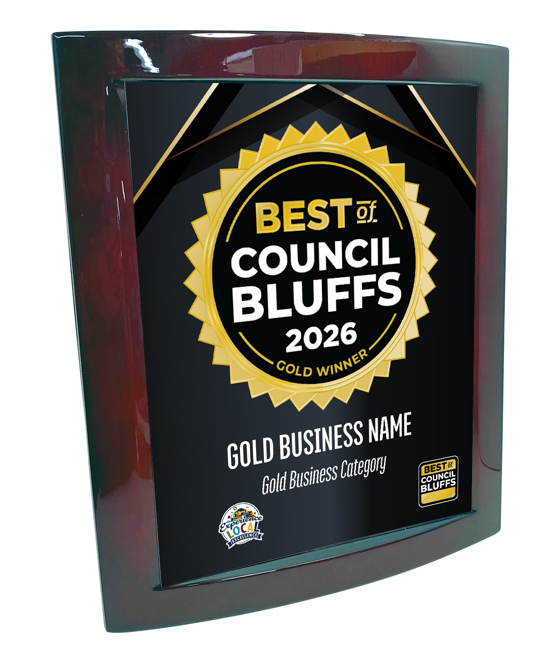 Best of Council Bluffs - Eclipse Plaque with Metal Inlay