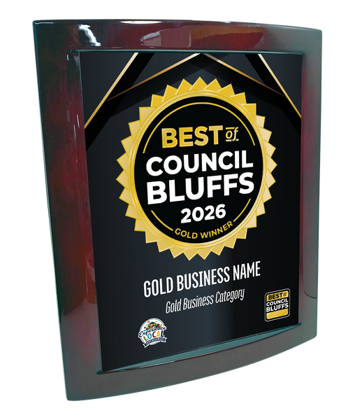 Best of Council Bluffs - Eclipse Plaque with Metal Inlay