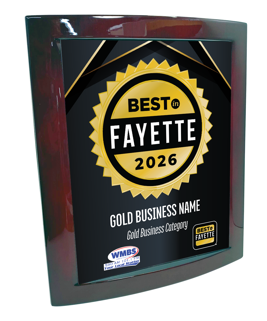 Best in Fayette - Eclipse Plaque with Metal Inlay
