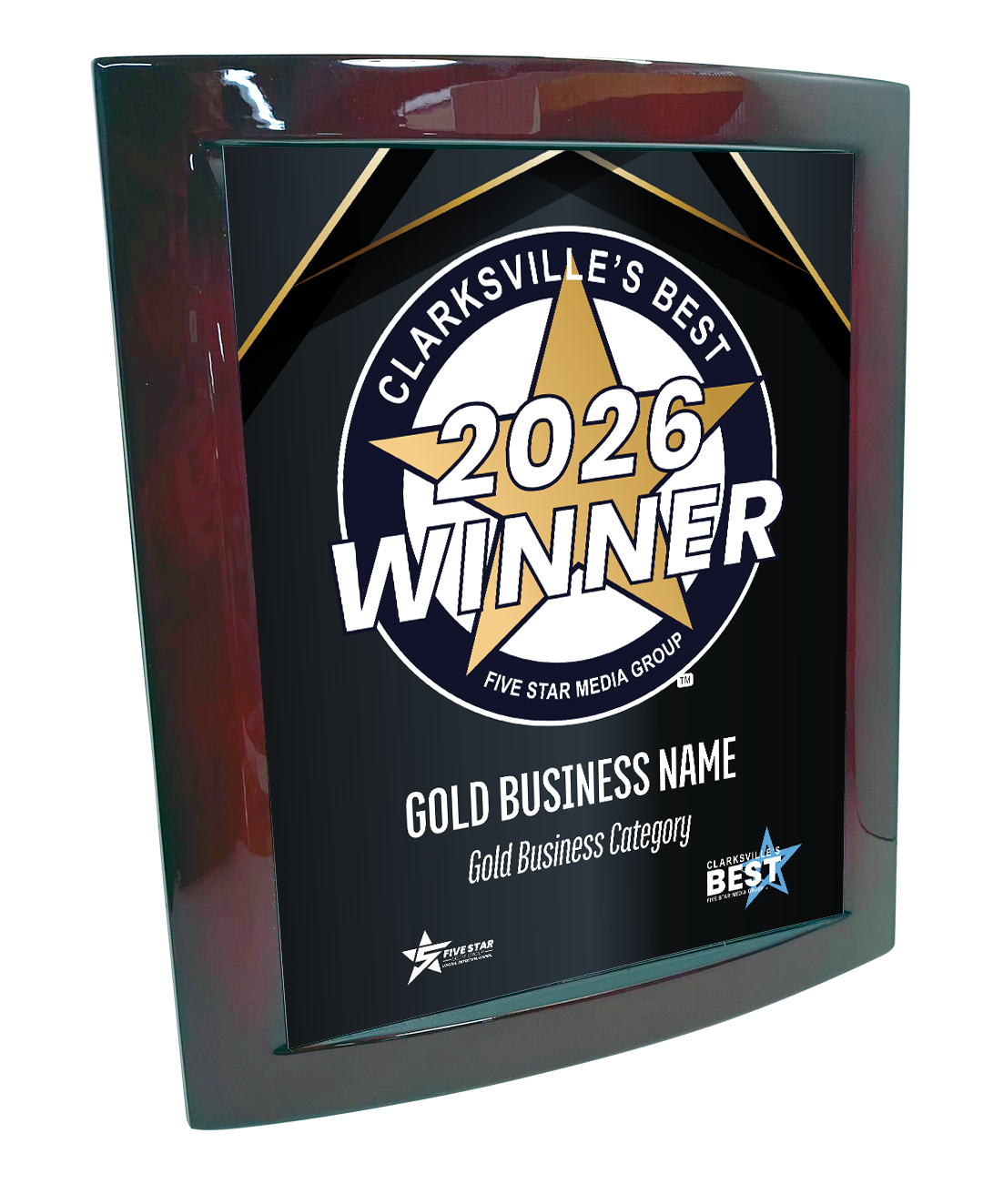 Clarksville's Best - Eclipse Plaque with Metal Inlay