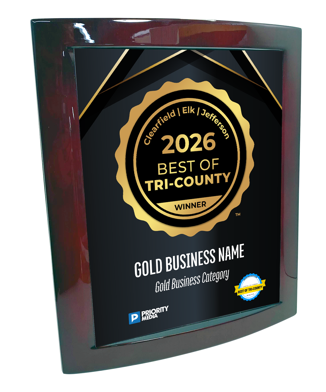Best of Tri-County - Eclipse Plaque with Metal Inlay