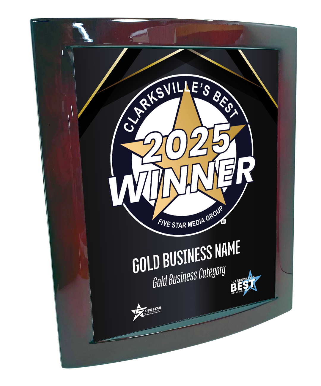 Clarksville's Best - Eclipse Plaque with Metal Inlay