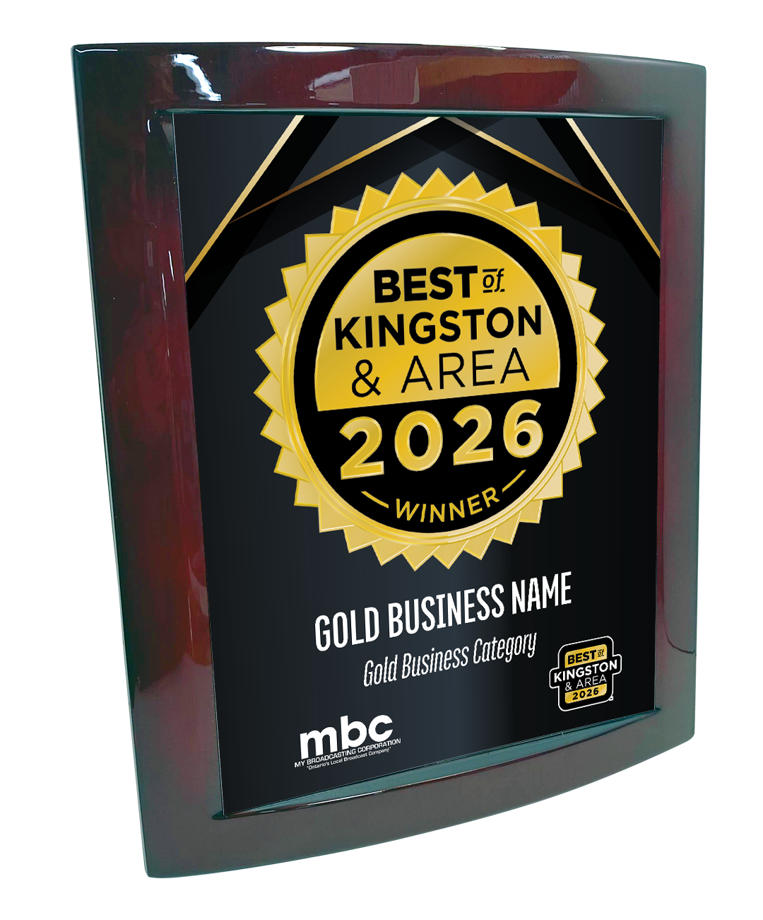 Best of Kingston and Area - Eclipse Plaque with Metal Inlay