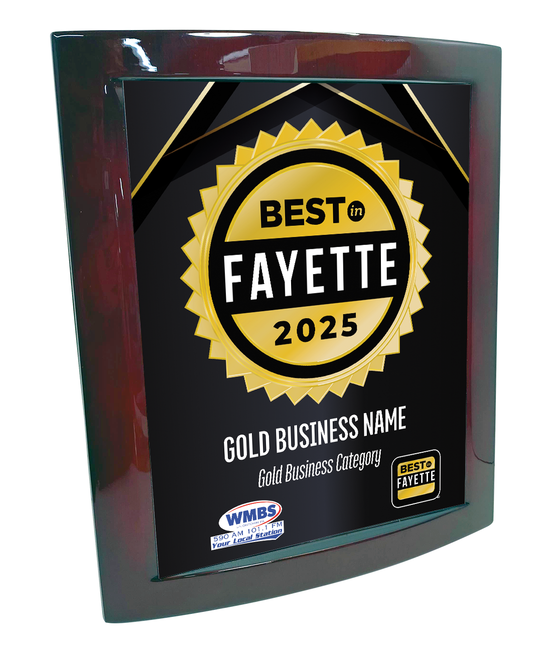 Best in Fayette - Eclipse Plaque with Metal Inlay