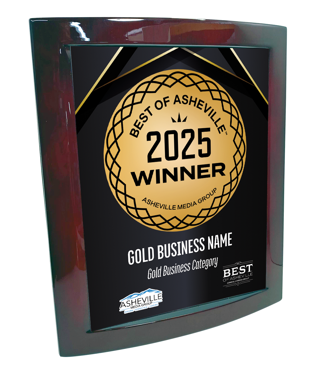 Best of Asheville - Eclipse Plaque with Metal Inlay