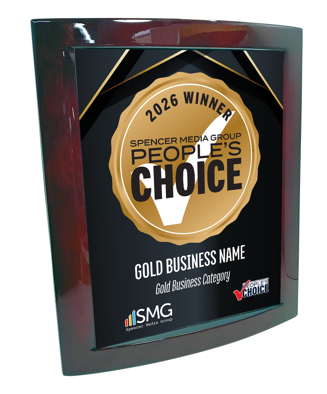 Spencer Media Group People's Choice - Eclipse Plaque with Metal Inlay