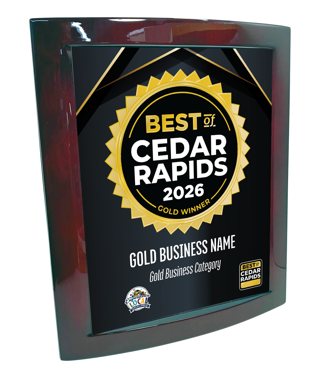 Best of Cedar Rapids - Eclipse Plaque with Metal Inlay