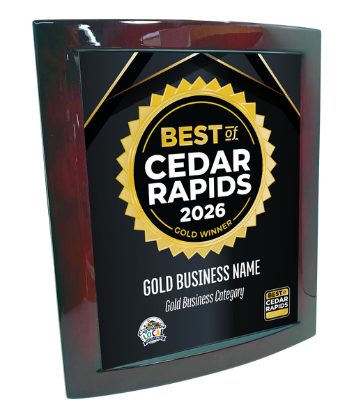 Best of Cedar Rapids - Eclipse Plaque with Metal Inlay