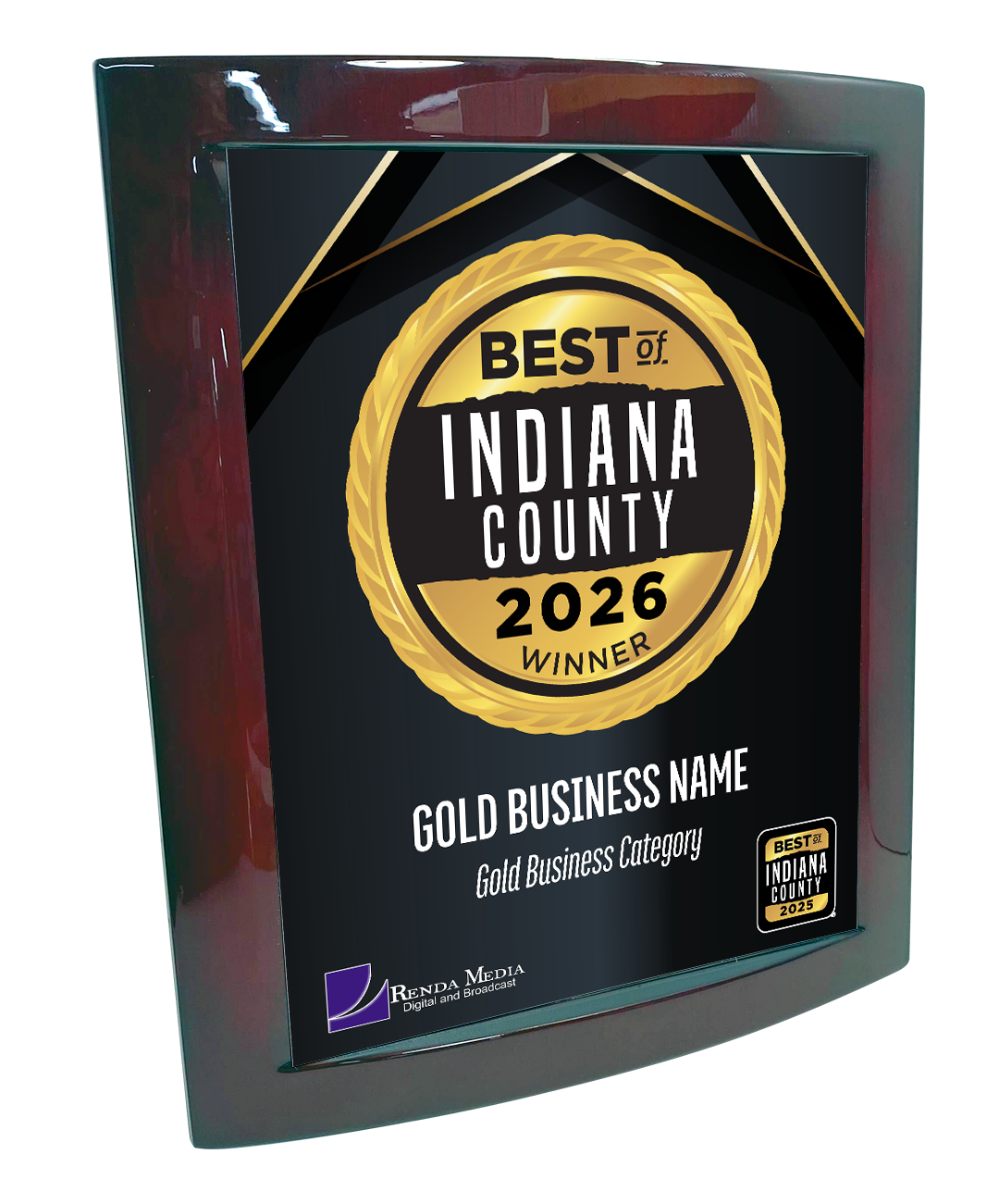 Best of Indiana County - Eclipse Plaque with Metal Inlay