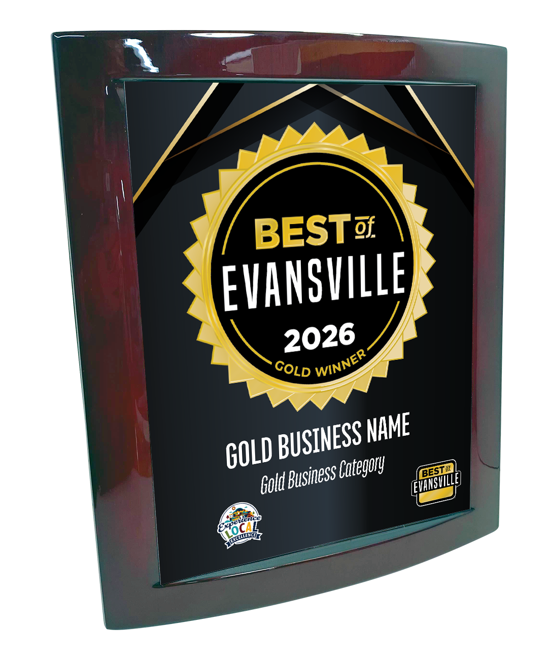 Best of Evansville - Eclipse Plaque with Metal Inlay