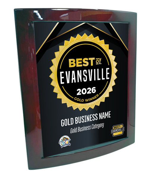 Best of Evansville - Eclipse Plaque with Metal Inlay