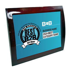 B2B Omaha's Best of B2B Award Spread - Rosewood with Metal Inlay