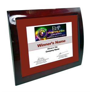 Editor and Publisher Award Plaque | Rosewood with Metal Inlay