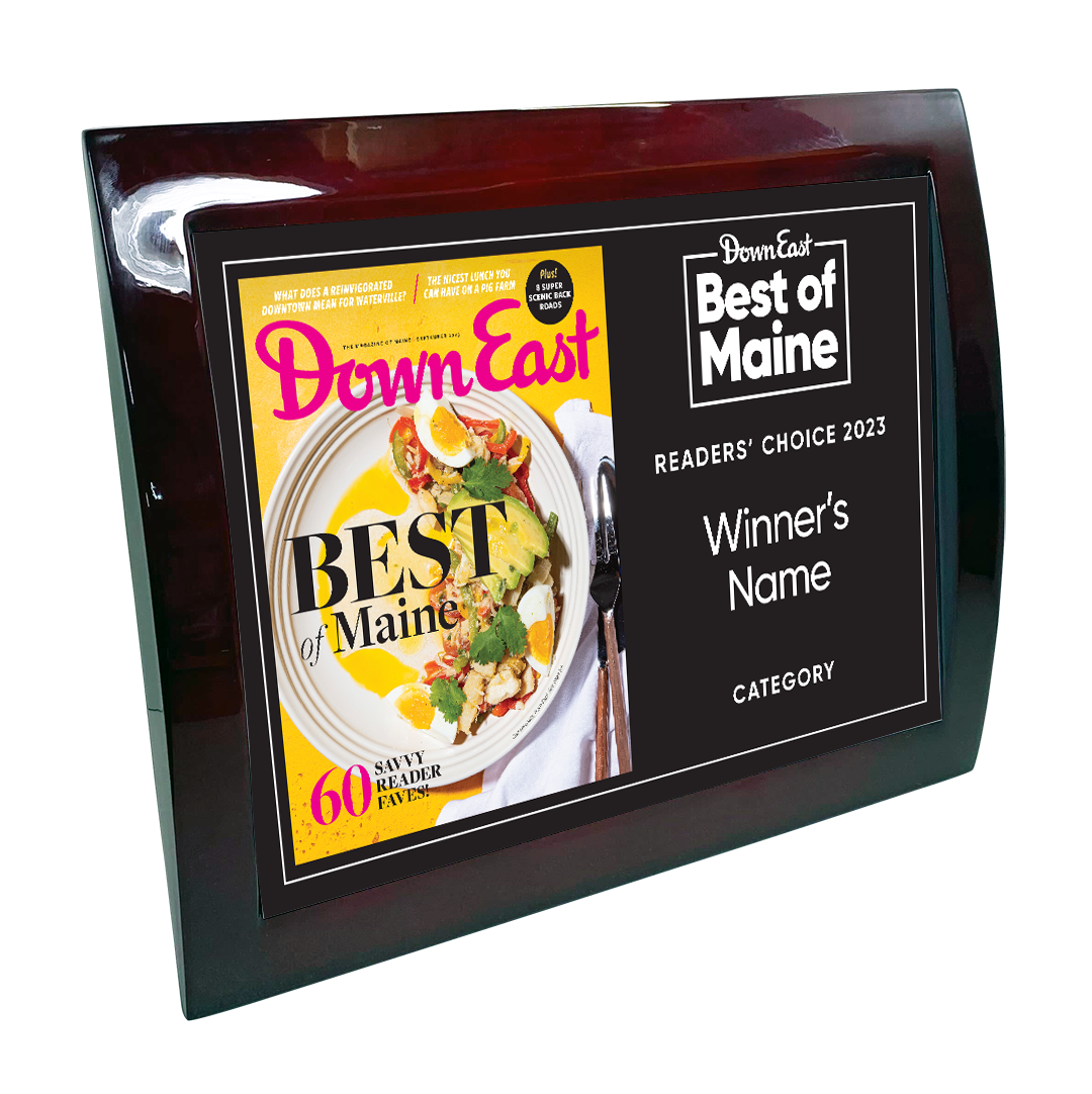 "Best of Maine" Award Rosewood with Metal Inlay Plaque