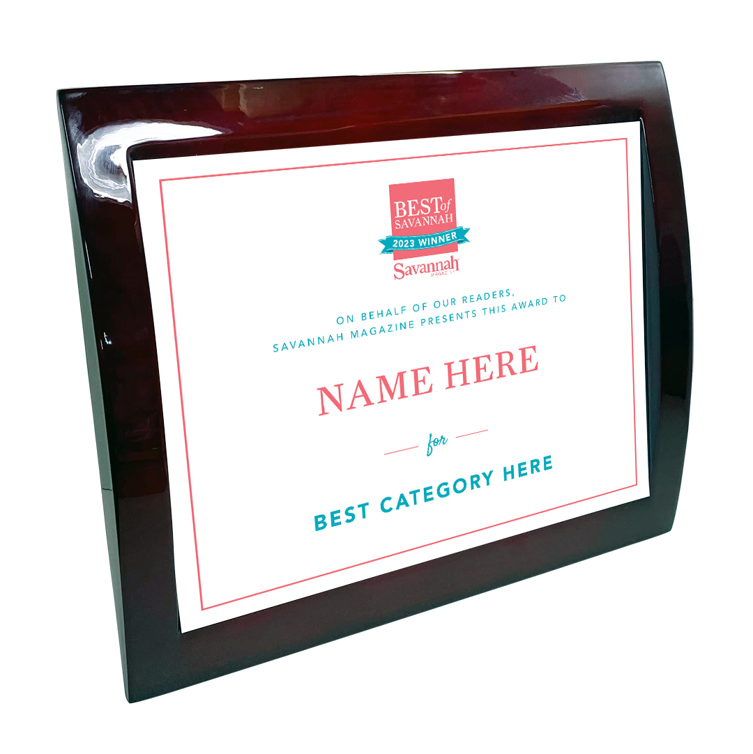 Savannah Magazine Best of Savannah Award - Rosewood with Metal Inlay