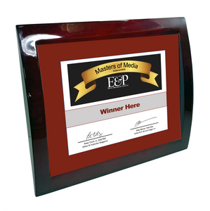 Editor and Publisher Award Plaque | Eclipse Plaque with Metal Inlay