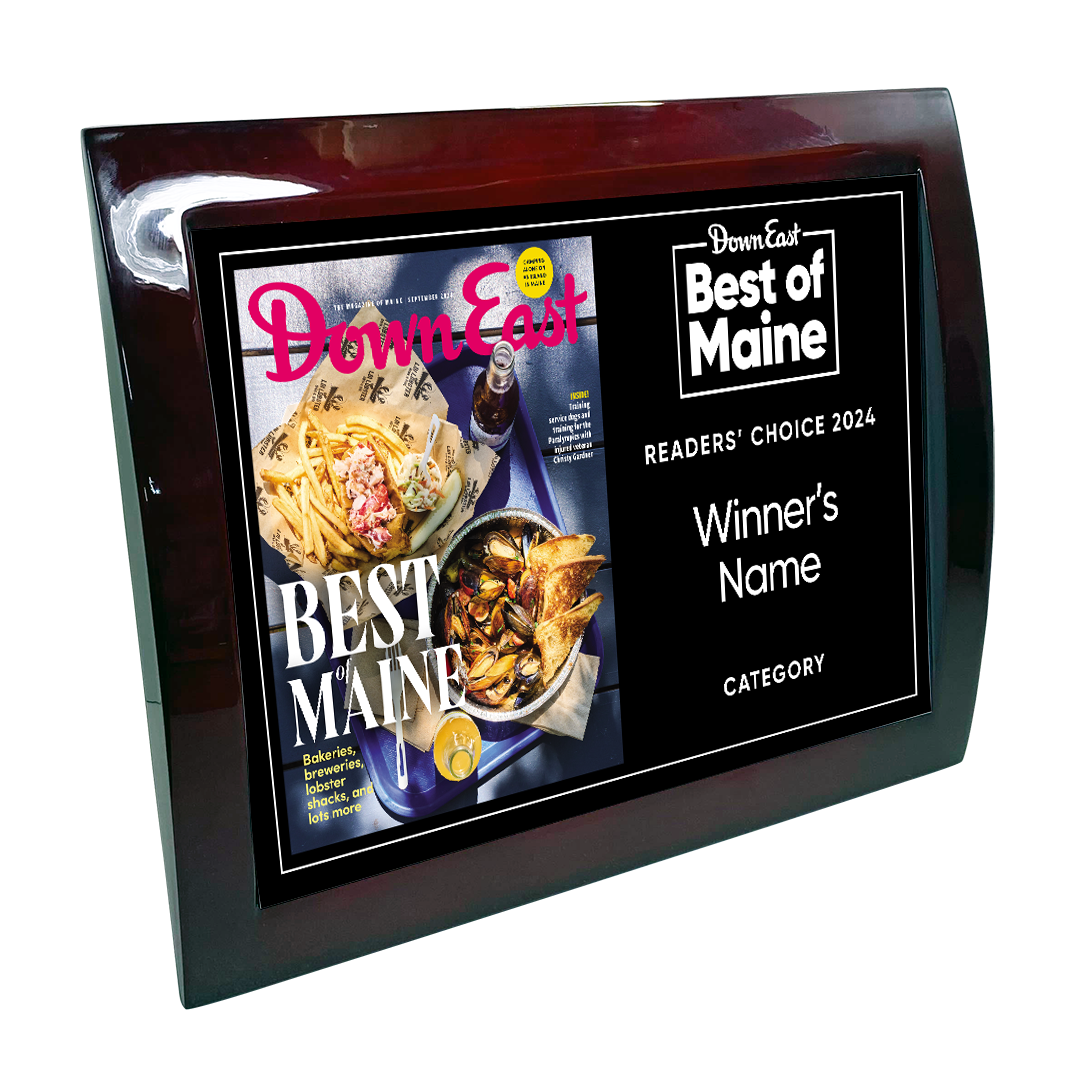 "Best of Maine" Award Rosewood with Metal Inlay Plaque