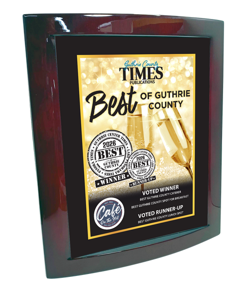 Guthrie Center Times - Best of Guthrie County - Eclipse Plaque with Metal Inlay