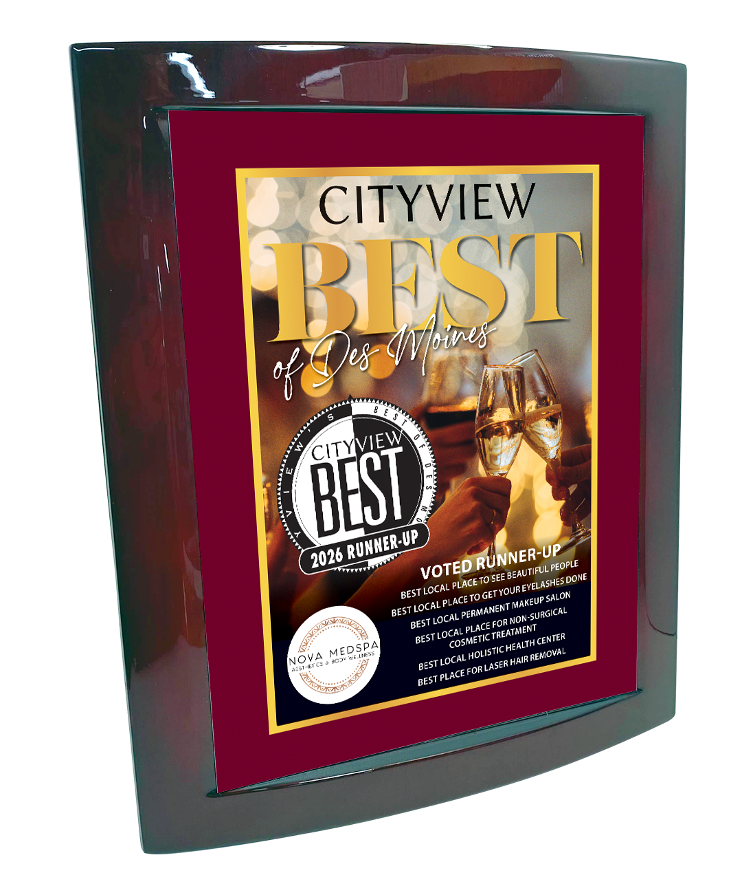 CITYVIEW - Best of Des Moines - Eclipse Plaque with Metal Inlay