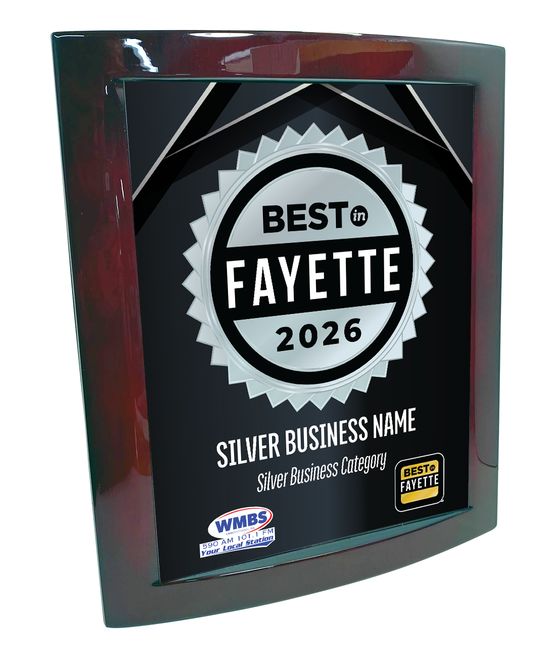 Best in Fayette - Eclipse Plaque with Metal Inlay