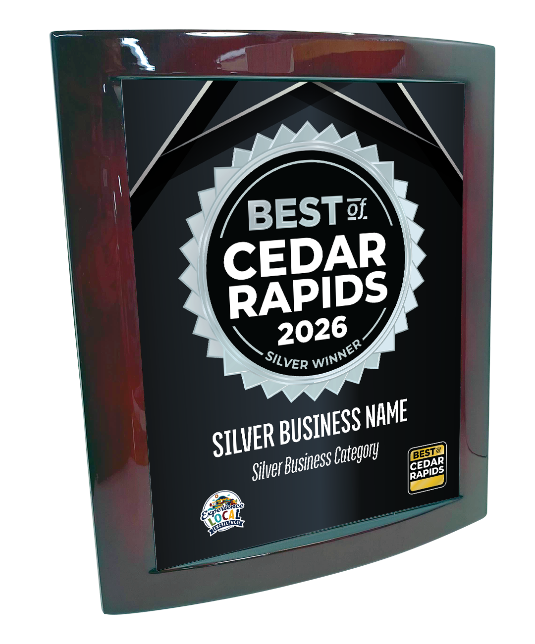 Best of Cedar Rapids - Eclipse Plaque with Metal Inlay