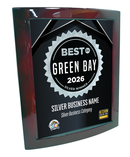 Best in Green Bay - Eclipse Plaque with Metal Inlay